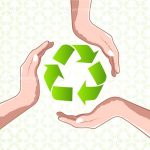 Hands Surrounding Recycle Icon